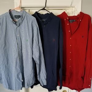 Lot of 3 Big and Tall Polo Ralph Lauren Button Up Shirts. All 3 shirts for sell.
